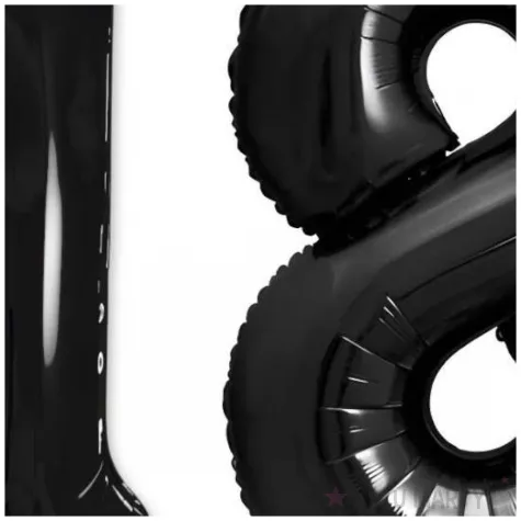 dekoracje na 18 urodziny osiemnastke zestaw balonow xl liczba 18 czarny 39 dgt 2 szt