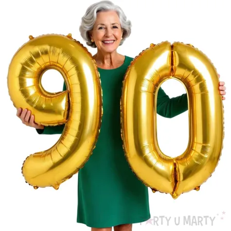 dekoracje na 18 urodziny zestaw balonow liczba 90 zloty 33 dgt 2 elementy