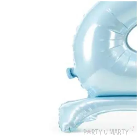 dekoracje na 2 urodziny dla chlopca balon foliowy cyfra 2 stojaca blekitny partydeco