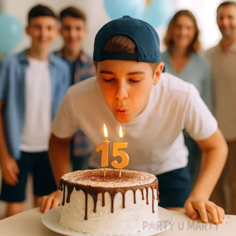 dekoracje na 20 urodziny swieczki na tort liczba 15 zloty 4 5 cm 2 szt