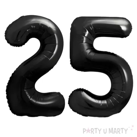dekoracje na 25 urodziny rocznice zestaw balonow xl liczba 25 czarny 39 dgt 2 szt