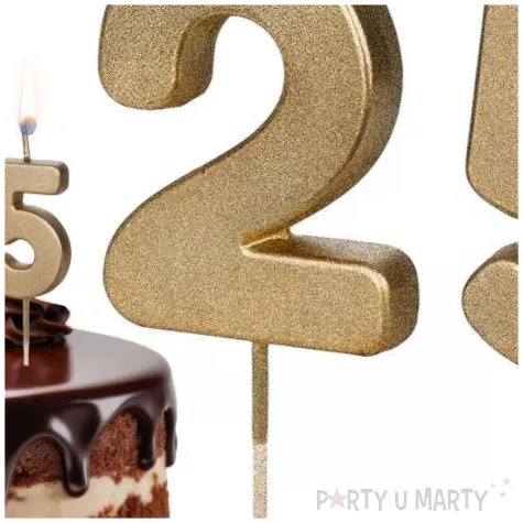 dekoracje na 25 urodziny swieczki na tort liczba 25 zloty 4 5 cm 2 szt