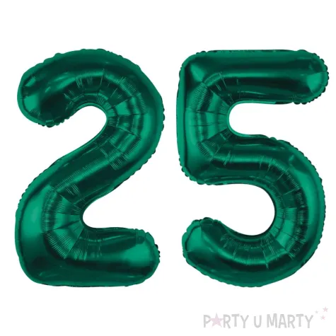 dekoracje na 25 urodziny zestaw balonow xl liczba 25 butelkowy zielony 39 dgt 2 szt