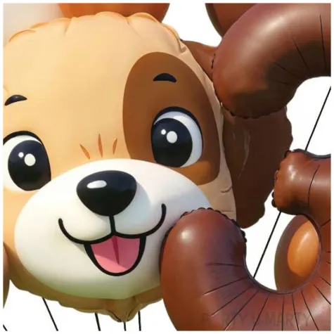 dekoracje na 3 urodziny zestaw balonow piesek pies liczba 3 brazowy 12 szt duzy