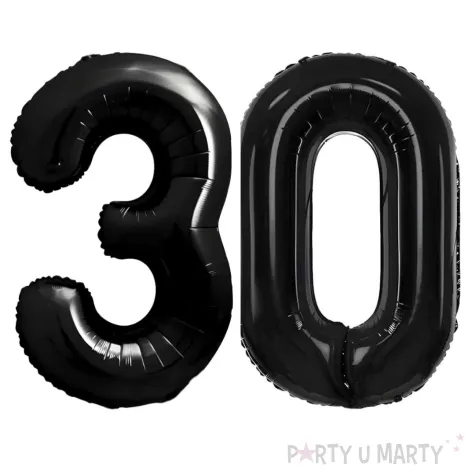 dekoracje na 30 urodziny rocznice zestaw balonow xl liczba 30 czarny 39 dgt 2 szt