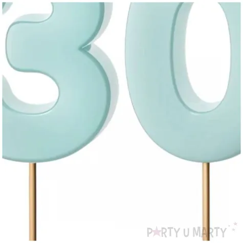 dekoracje na 30 urodziny swieczki na tort liczba 30 niebieski 4 5 cm 2 szt