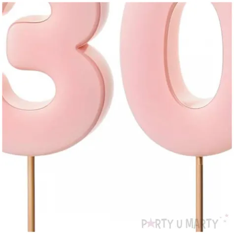 dekoracje na 30 urodziny swieczki na tort liczba 30 rozowy 4 5 cm 2 szt