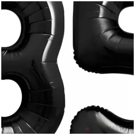 dekoracje na 35 urodziny rocznice zestaw balonow xl liczba 35 czarny 39 dgt 2 szt