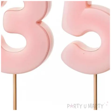 dekoracje na 35 urodziny swieczki na tort liczba 35 rozowy 4 5 cm 2 szt