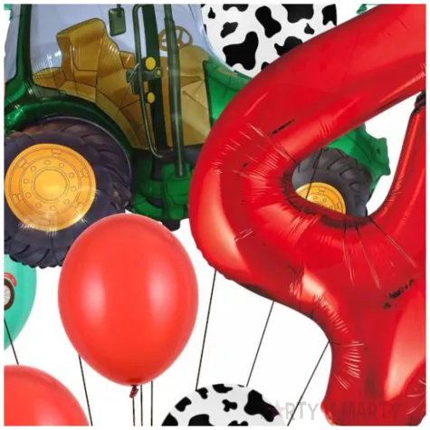 dekoracje na 4 urodziny zestaw balonow farma zielony traktor wiejskie party