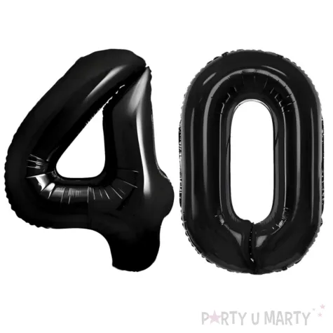 dekoracje na 40 urodziny rocznice zestaw balonow xl liczba 40 czarny 39 dgt 2 szt