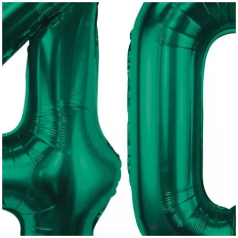 dekoracje na 40 urodziny zestaw balonow xl liczba 40 butelkowy zielony 39 dgt 2 szt