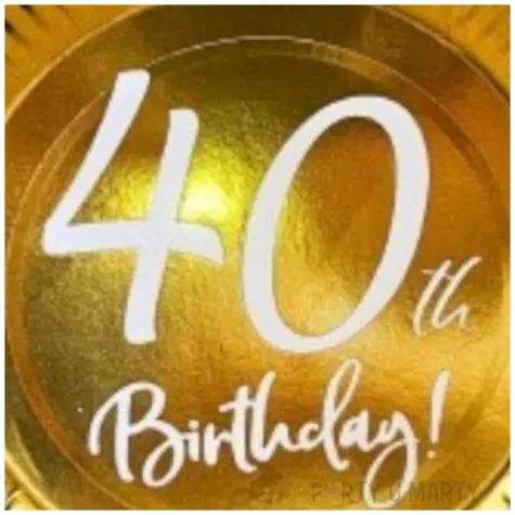 dekoracje na 40 urodziny zlote metalizowane talerzyki papierowe 18th birthday 18 x6