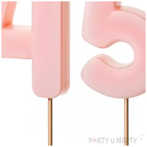 dekoracje na 45 urodziny swieczki na tort liczba 45 rozowy 4 5 cm 2 szt