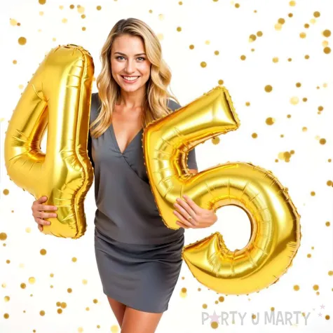 dekoracje na 45 urodziny zestaw balonow liczba 45 zloty 33 dgt 2 elementy