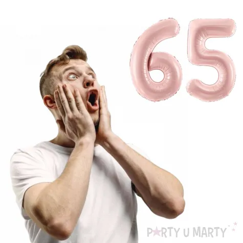 dekoracje na 50 urodziny rocznice zestaw balonow liczba 65 rozowy jasny 34 dgt 2 elementy