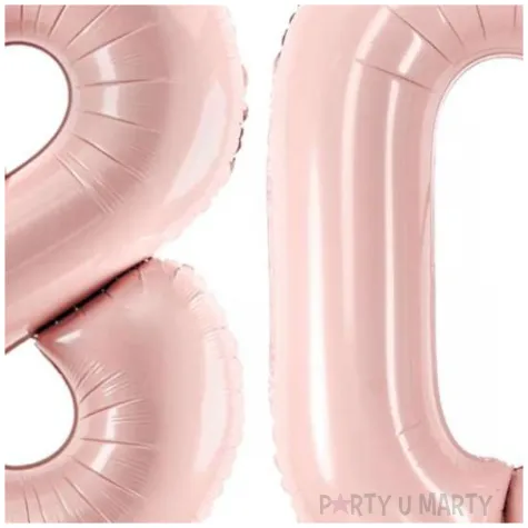 dekoracje na 50 urodziny rocznice zestaw balonow liczba 80 rozowy jasny 34 dgt 2 elementy