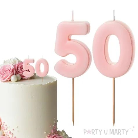dekoracje na 50 urodziny swieczki na tort liczba 50 zloty 4 5 cm 2 szt