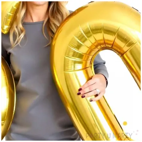 dekoracje na 50 urodziny zestaw balonow liczba 50 zloty 33 dgt 2 elementy