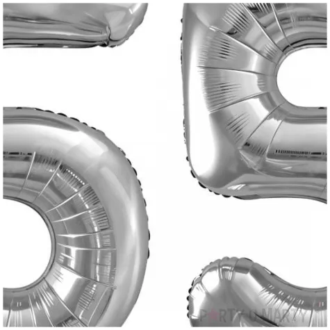 dekoracje na 55 urodziny rocznice zestaw balonow liczba 55 srebrny 39 dgt 2 elementy