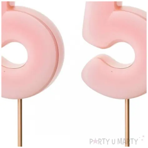 dekoracje na 55 urodziny swieczki na tort liczba 55 rozowy 4 5 cm 2 szt