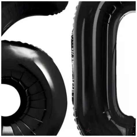 dekoracje na 60 urodziny rocznice zestaw balonow xl liczba 60 czarny 39 dgt 2 szt