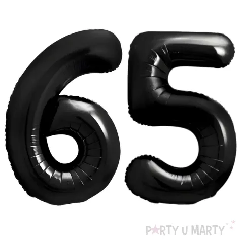dekoracje na 65 urodziny rocznice zestaw balonow xl liczba 65 czarny 39 dgt 2 szt