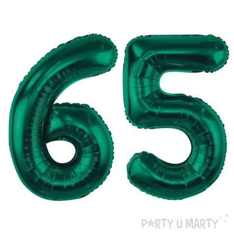 dekoracje na 65 urodziny zestaw balonow xl liczba 65 butelkowy zielony 39 dgt 2 szt
