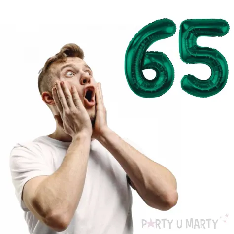 dekoracje na 65 urodziny zestaw balonow xl liczba 65 butelkowy zielony 39 dgt 2 szt