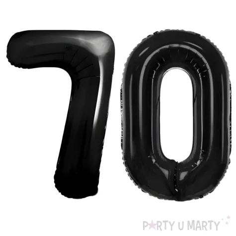 dekoracje na 70 urodziny rocznice zestaw balonow xl liczba 70 czarny 39 dgt 2 szt