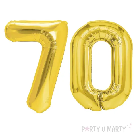 dekoracje na 70 urodziny zestaw balonow liczba 70 zloty 33 dgt 2 elementy