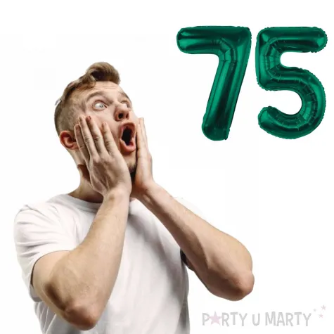 dekoracje na 75 urodziny zestaw balonow xl liczba 75 butelkowy zielony 39 dgt 2 szt