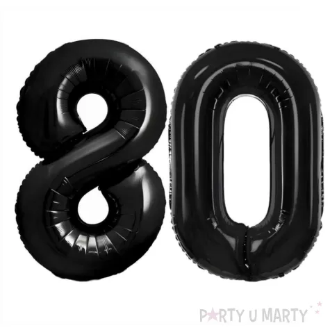 dekoracje na 80 urodziny rocznice zestaw balonow xl liczba 80 czarny 39 dgt 2 szt