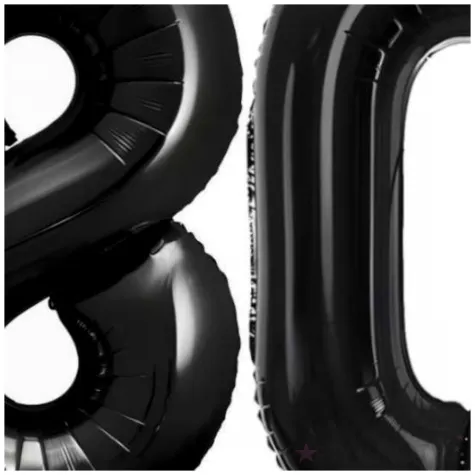 dekoracje na 80 urodziny rocznice zestaw balonow xl liczba 80 czarny 39 dgt 2 szt