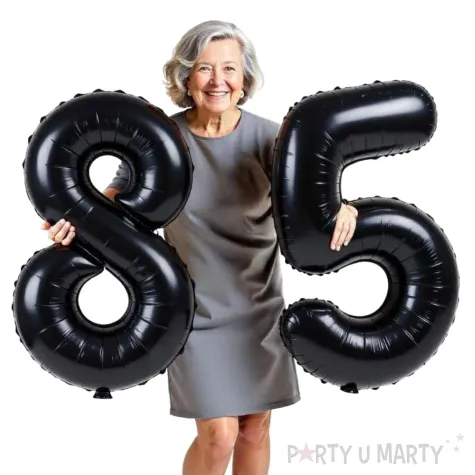 dekoracje na 85 urodziny rocznice zestaw balonow xl liczba 85 czarny 39 dgt 2 szt