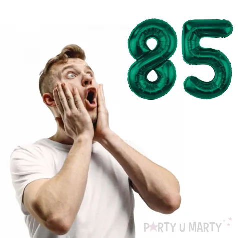 dekoracje na 85 urodziny zestaw balonow xl liczba 85 butelkowy zielony 39 dgt 2 szt