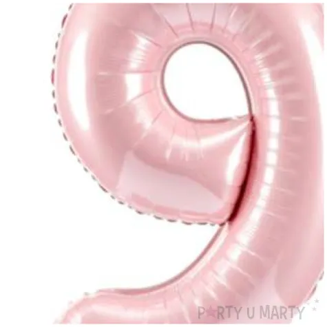 dekoracje na 9 urodziny dla dziewczynki balon foliowy cyfra 9 stojaca rozowy partydeco