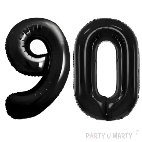 dekoracje na 90 urodziny rocznice zestaw balonow xl liczba 90 czarny 39 dgt 2 szt