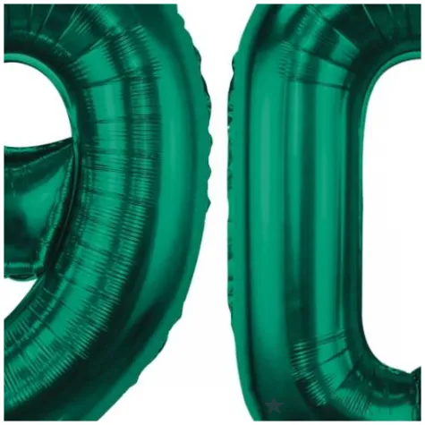 dekoracje na 90 urodziny zestaw balonow xl liczba 90 butelkowy zielony 39 dgt 2 szt