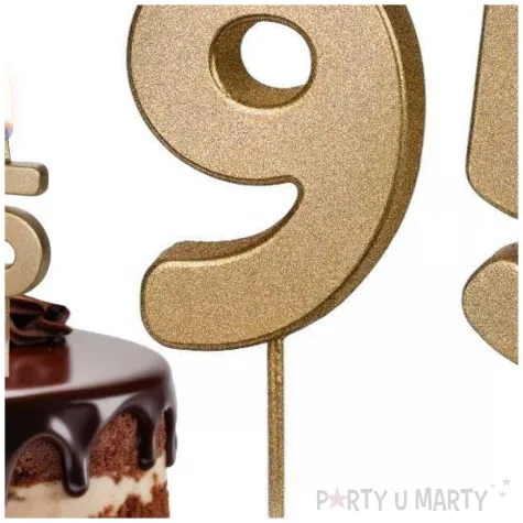 dekoracje na 95 urodziny swieczki na tort liczba 95 zloty 4 5 cm 2 szt