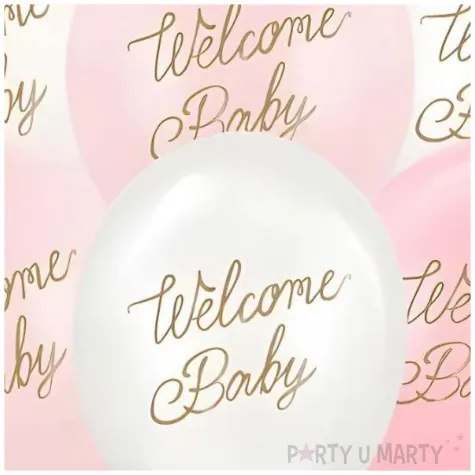 dekoracje na baby shower dziewczynki rozowe balony welcome baby 12 6 szt