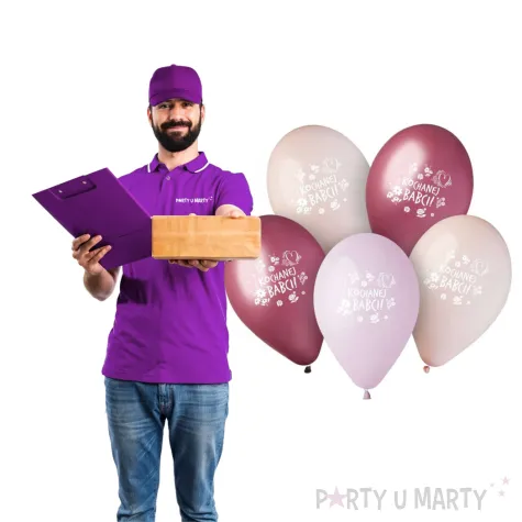 dekoracje na dzien babci balony kochanej babci kwiaty i serca rozowe 13 5 szt