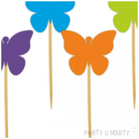 dekoracje na dzien wiosny pikery na muffinki babeczki wiosna motylki mix 6 szt