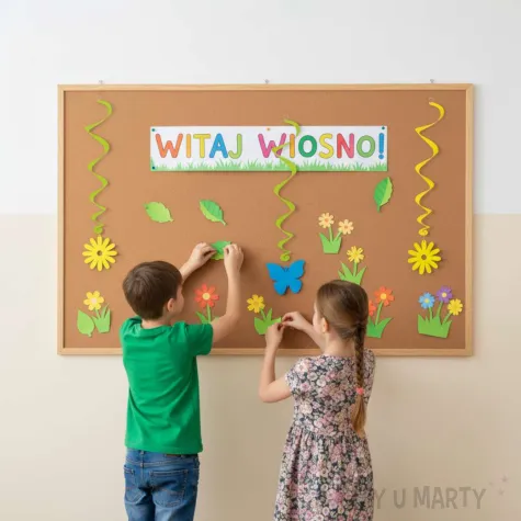 dekoracje na dzien wiosny swiderki wiszace kwiatki i motyle do przedszkola szkoly 6 szt