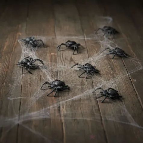 dekoracje na halloween andrzejki pajaki czarne partydeco 10 szt