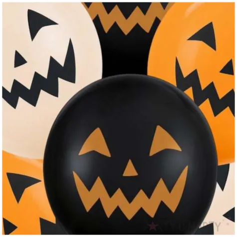 dekoracje na halloween balony dynie pomaranczowo czarne do girland 12 6 szt