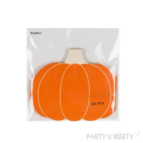 dekoracje na halloween dzien dyni serwetki papierowe dynia pomaranczowe 32x26 cm x20