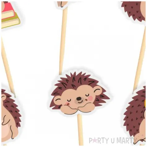 dekoracje na muffinki pikery ozdobne dzien jeza jesien do szkoly przedszkola 6 szt