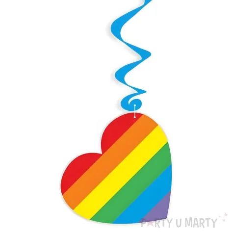 dekoracje na pride month parade rownosci swiderki wiszace teczowe serce lgbt mix 6 szt