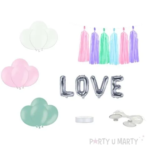 dekoracje na samochod love mix partydeco zestaw